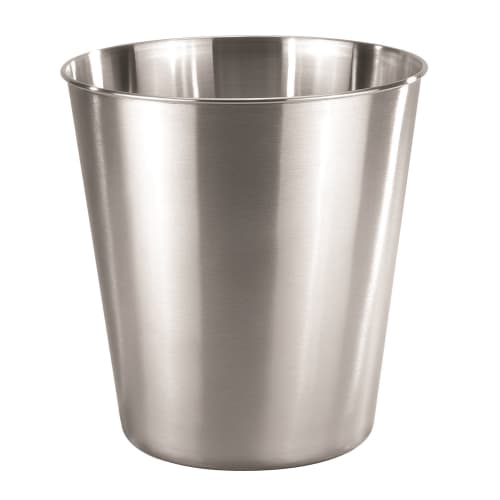 Pewter Veil Collection Wastebasket, 9 Quart, Brushed Stainless Steel